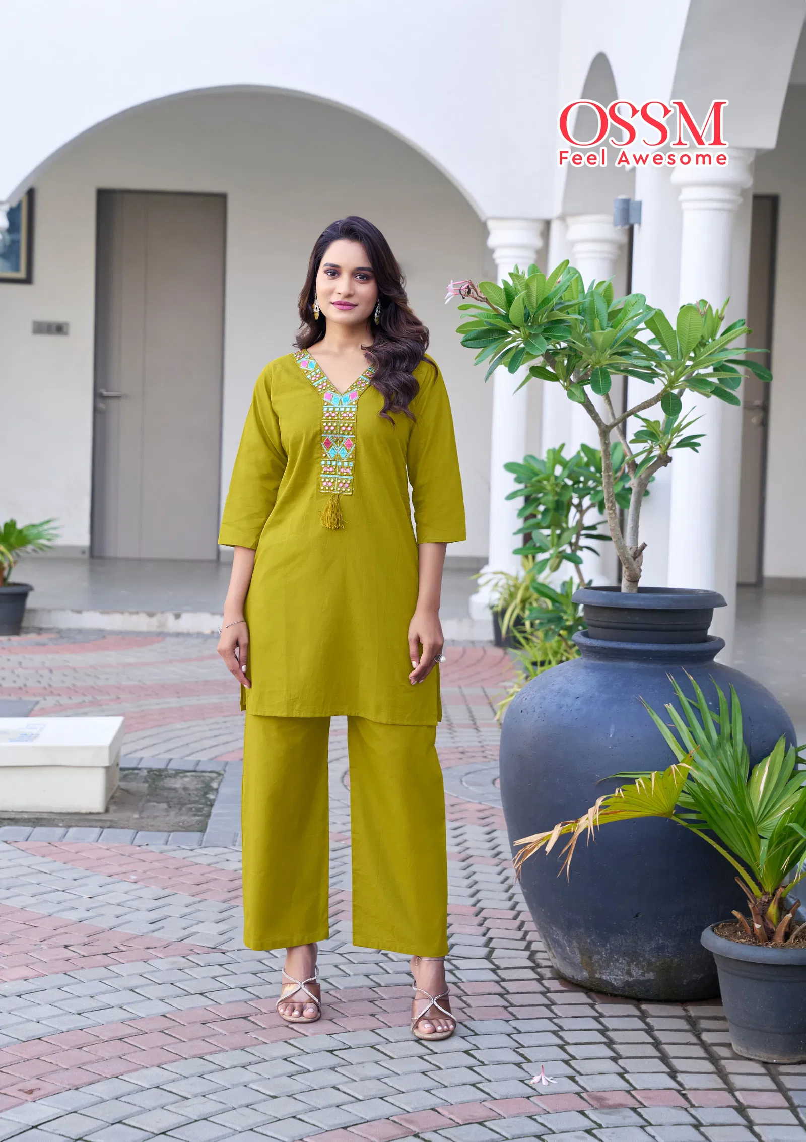 Sara by Ossm Fancy Cotton Embroidery Co Ord Set Wholesale Market In Surat